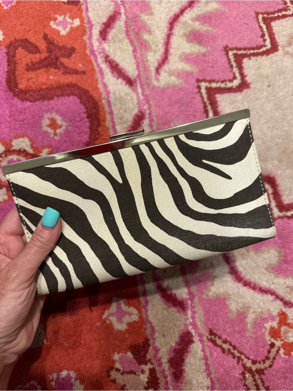 Banana Republic Zebra-Print Clutch in Black & White